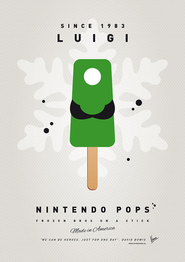 Mushroom Digital Art - My NINTENDO ICE POP - Luigi by Chungkong Art