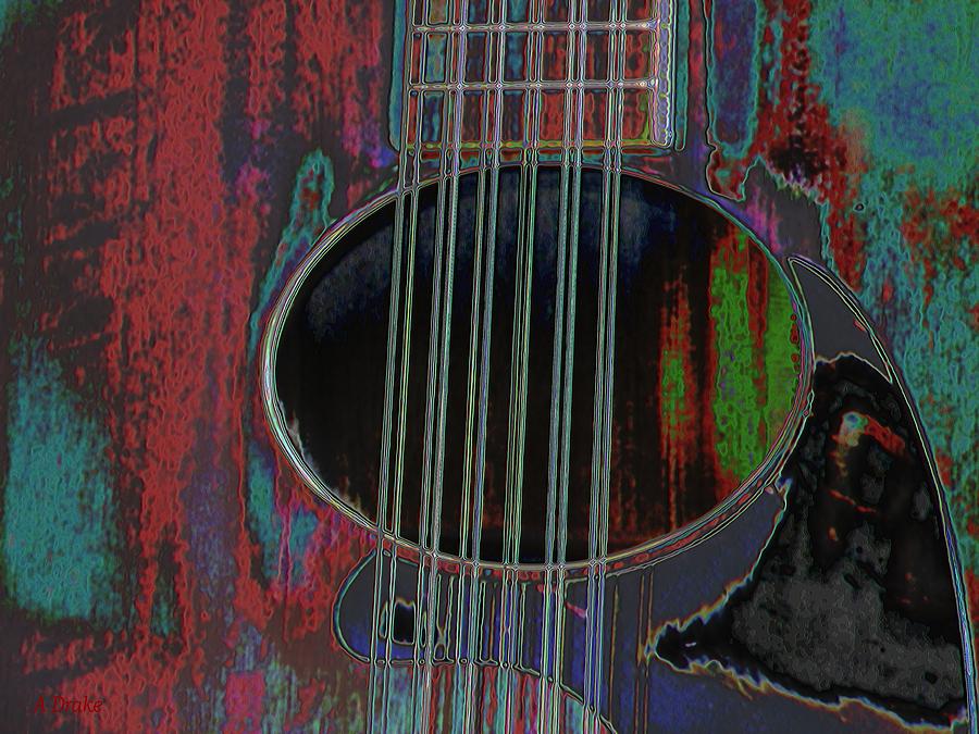 My Old Daion 12 String Guitar Digital Art by Alec Drake