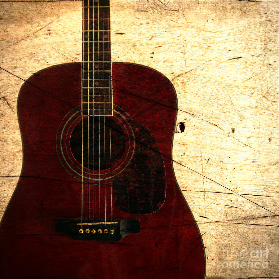 My Old Friend - Guitar - Music - Woodgrain Photograph by Barbara A Griffin
