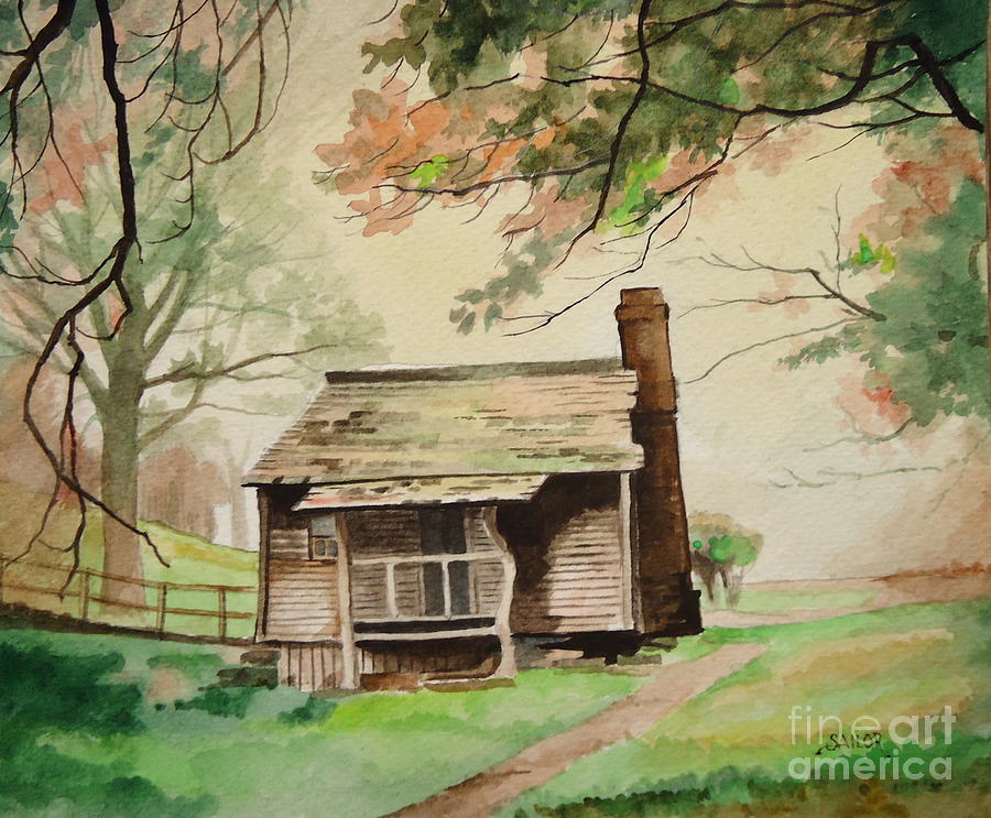 My Old Kentucky Home Painting By Barbara Sailor Cabin Painting My Old Kentucky Home By Barbara Sailor