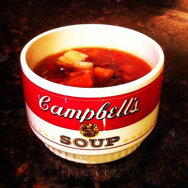 Fall Photograph - My #oldschool #campbellssoup Bowl. Soup by Michelle Huey
