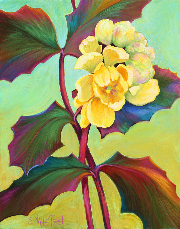 Flowers Still Life Painting - My Oregon Grape by Sandi Whetzel