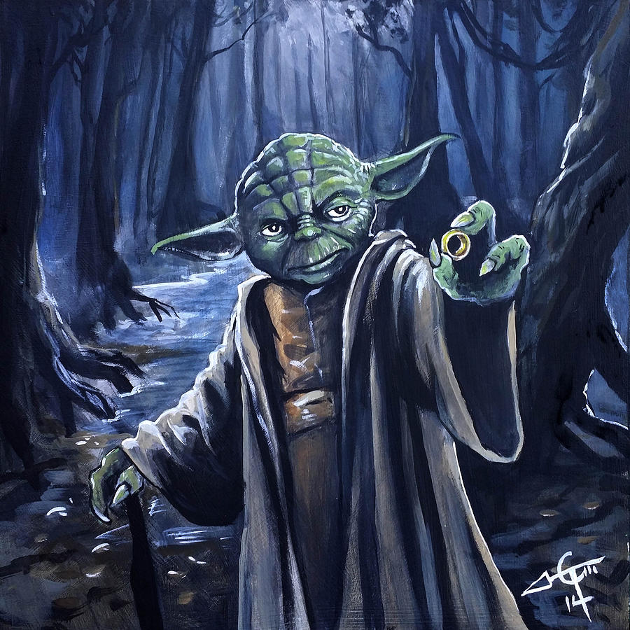 Star Wars Painting - My precious it is have it I must by Tom Carlton