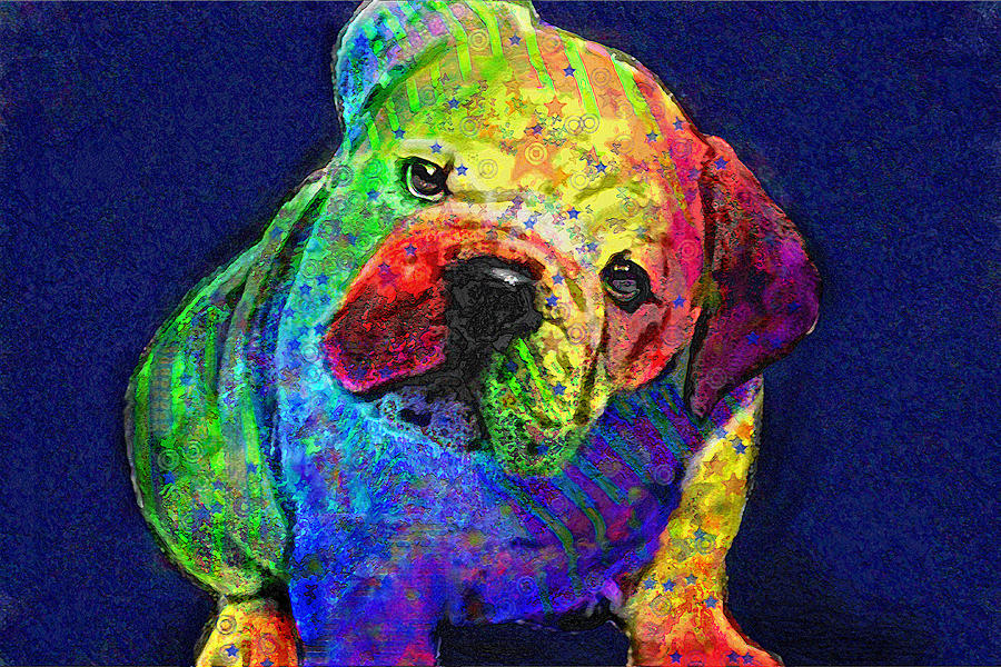 My Psychedelic Bulldog Digital Art by Jane Schnetlage