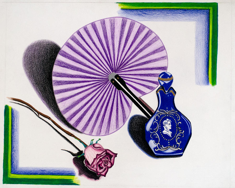 My purple fan Drawing by Teri Schuster