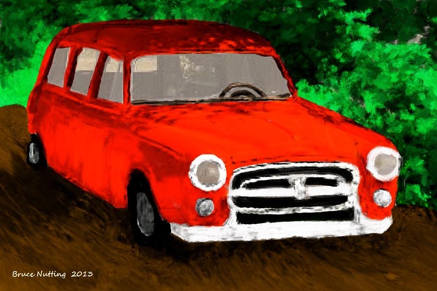 My Red Station Wagon Painting by Bruce Nutting