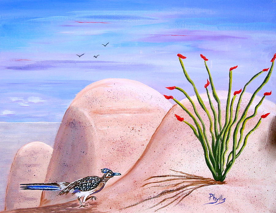 My Roadrunner Painting by Phyllis Kaltenbach