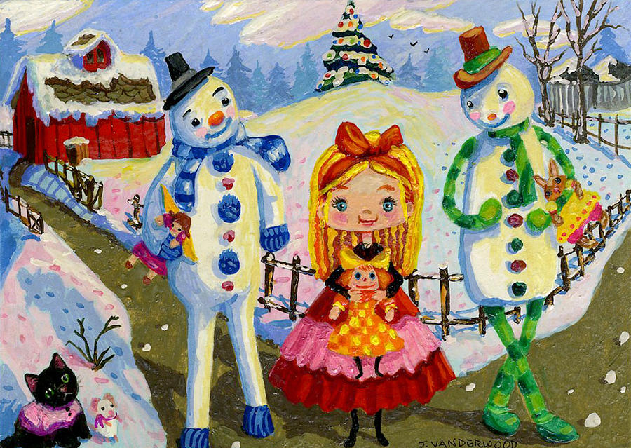 My Snowmen Painting by Jacquelin L Westerman