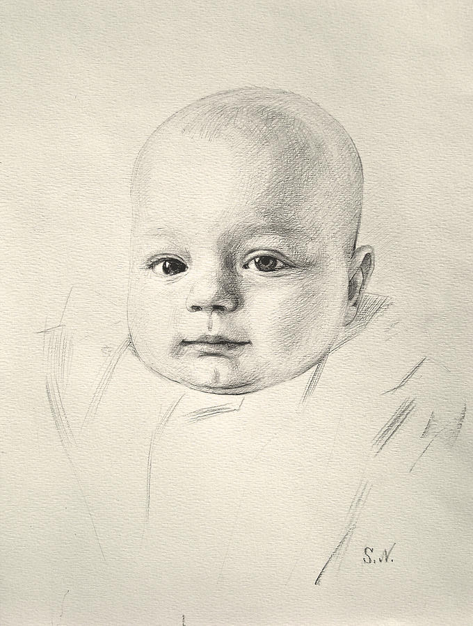 My son Peter 2008 Drawing by Svitozar Nenyuk