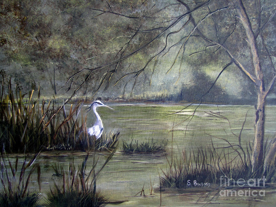 Heron Painting - My soul is Awakened by Sharon Burger