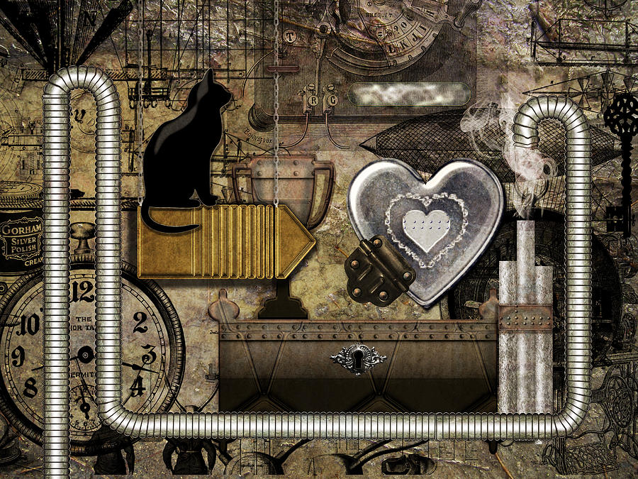 My Steampunk Heart Digital Art by Barbara  White
