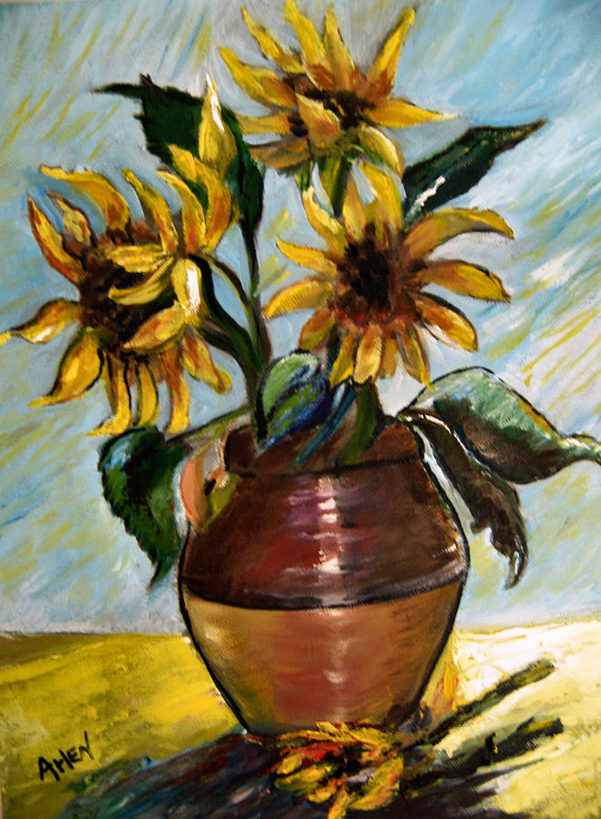 My Sunflowers Painting by Arlen Avernian - Thorensen