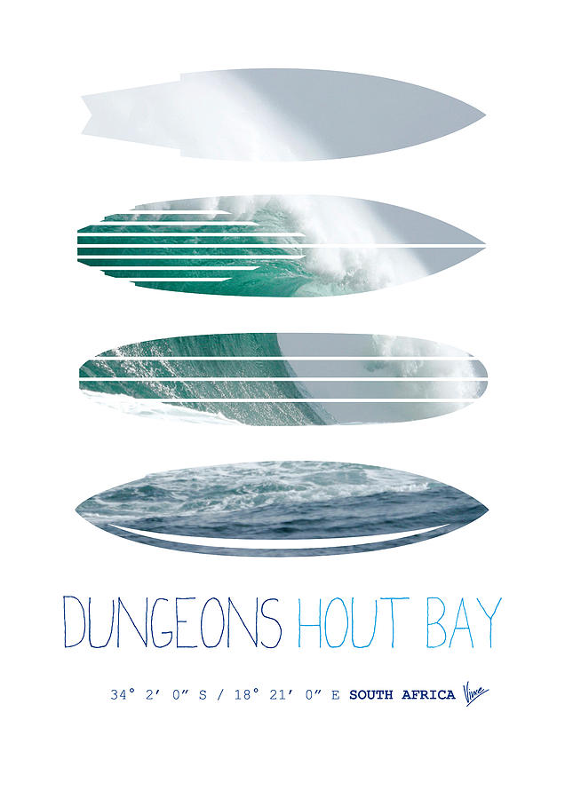 Minimal Digital Art - My Surfspots poster-4-Dungeons-Cape-Town-South-Africa by Chungkong Art
