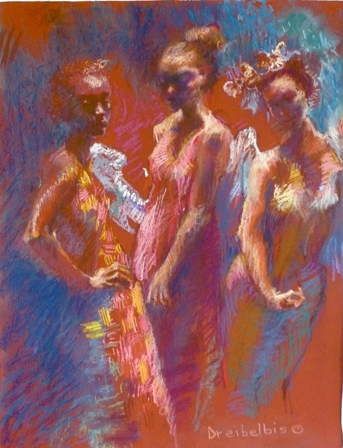 My Three Angels Pastel by Ellen Dreibelbis