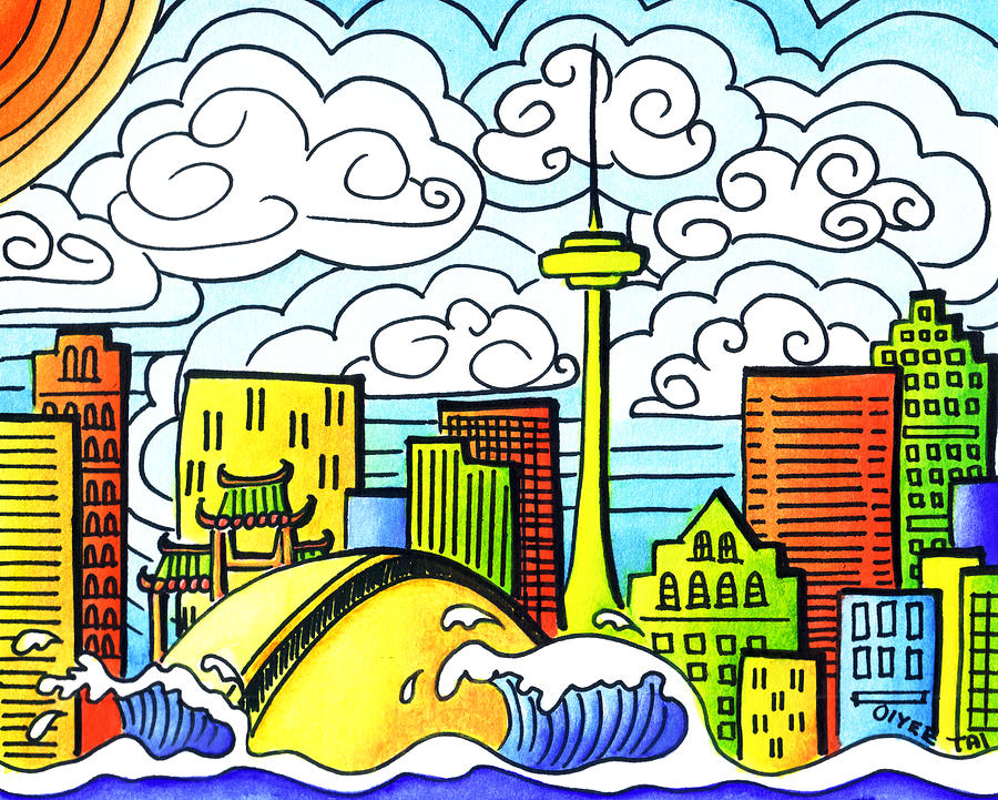 Skyline Painting - My Toronto by Oiyee At Oystudio