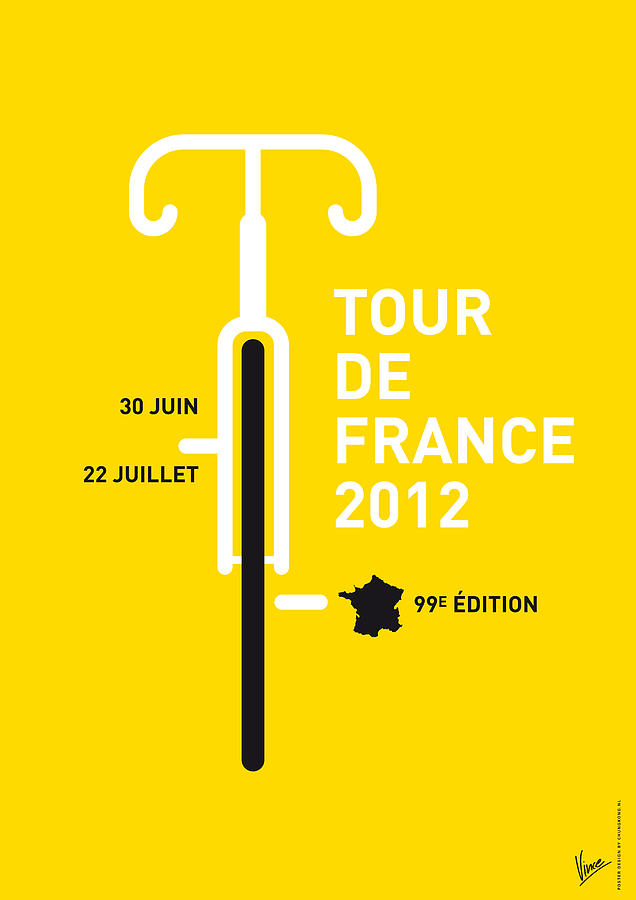 2012 Digital Art - MY Tour de France 2012 minimal poster by Chungkong Art
