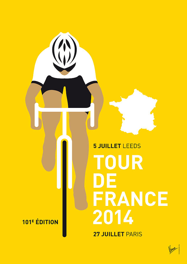 Minimal Digital Art - My Tour De France Minimal Poster 2014 by Chungkong Art