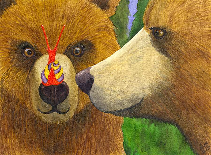 Bear Painting - My what big eyes you have by Catherine G McElroy