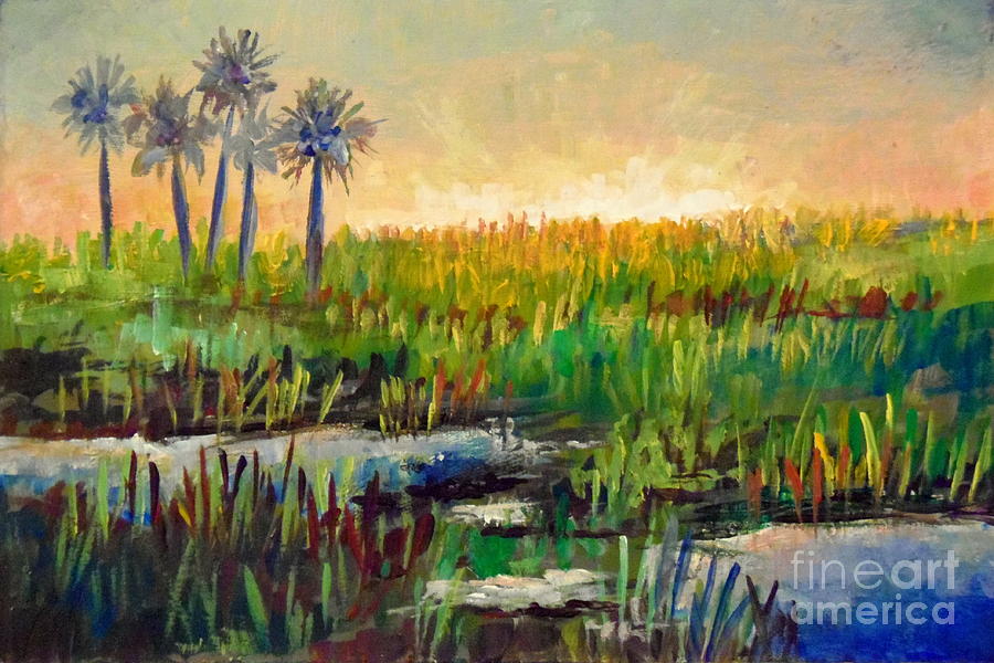 Myakka Lake Sunrise Painting by Lou Ann Bagnall