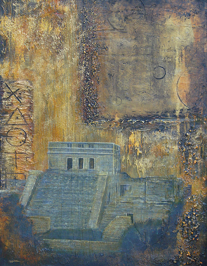 Mayan Painting - Myan Temple by Jeffrey Oldham Mayan Painting - Myan Temple by Jeffrey Oldham