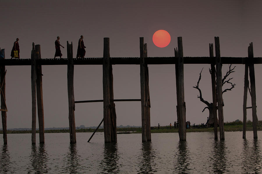 Sunset Photograph - Myanmar, Amarapura by Jaynes Gallery