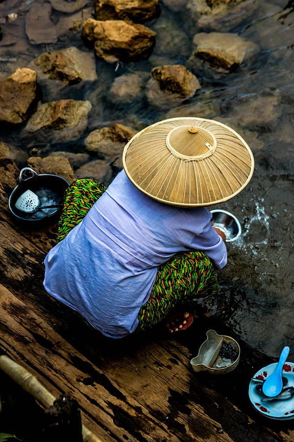 Myanmar Dishwasher Photograph by Joshua Van Lare