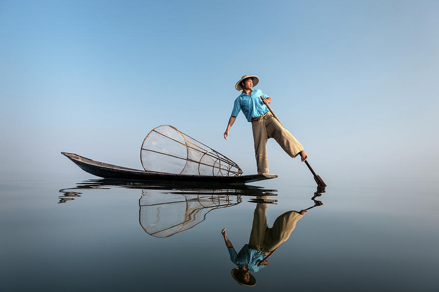 Myanmar, Inle Lake, Traditional Photograph by Martin Puddy