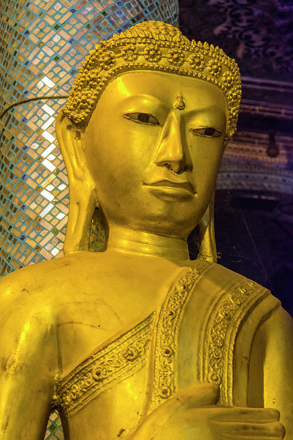 Buddha Photograph - Myanmar Yangon by Inger Hogstrom