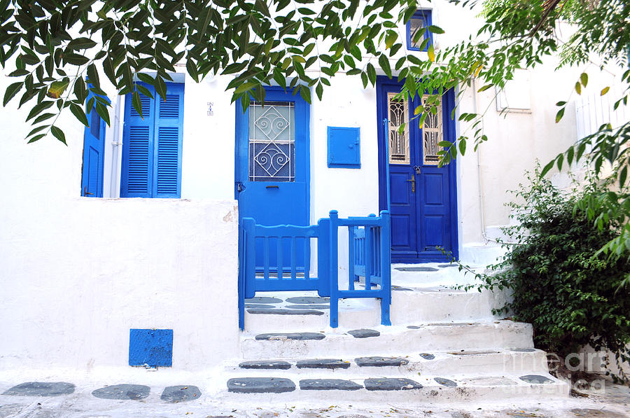 Mykonos blue doors Photograph by Haleh Mahbod