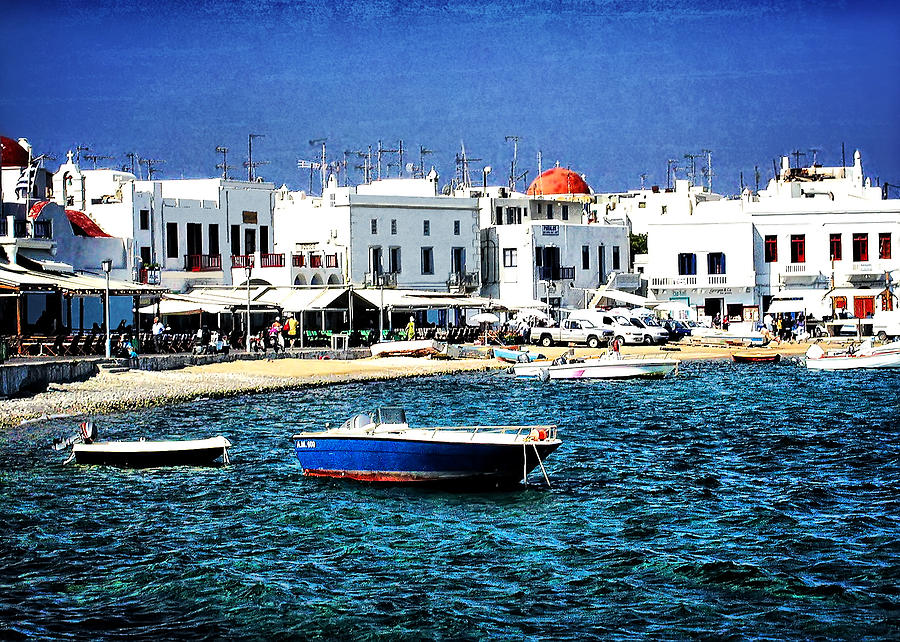 Mykonos Harbor Photograph by Mitchell R Grosky