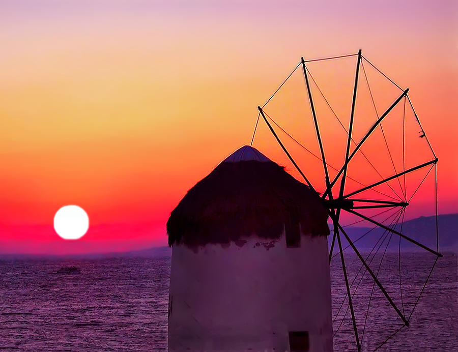 Mykonos Sunset Photograph by Mitchell R Grosky