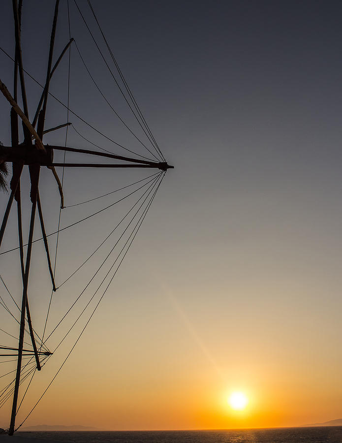 Mykonos Windmill Sunset Photograph by Joe Myeress