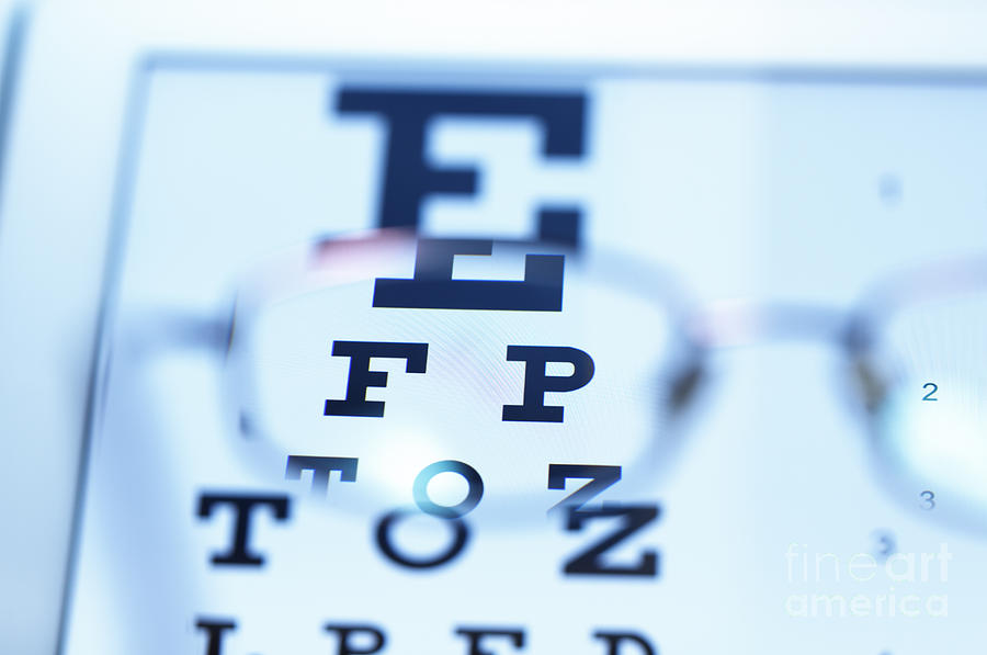 Myopic Spectacles And Snellen Eye Chart Photograph by GIPhotoStock