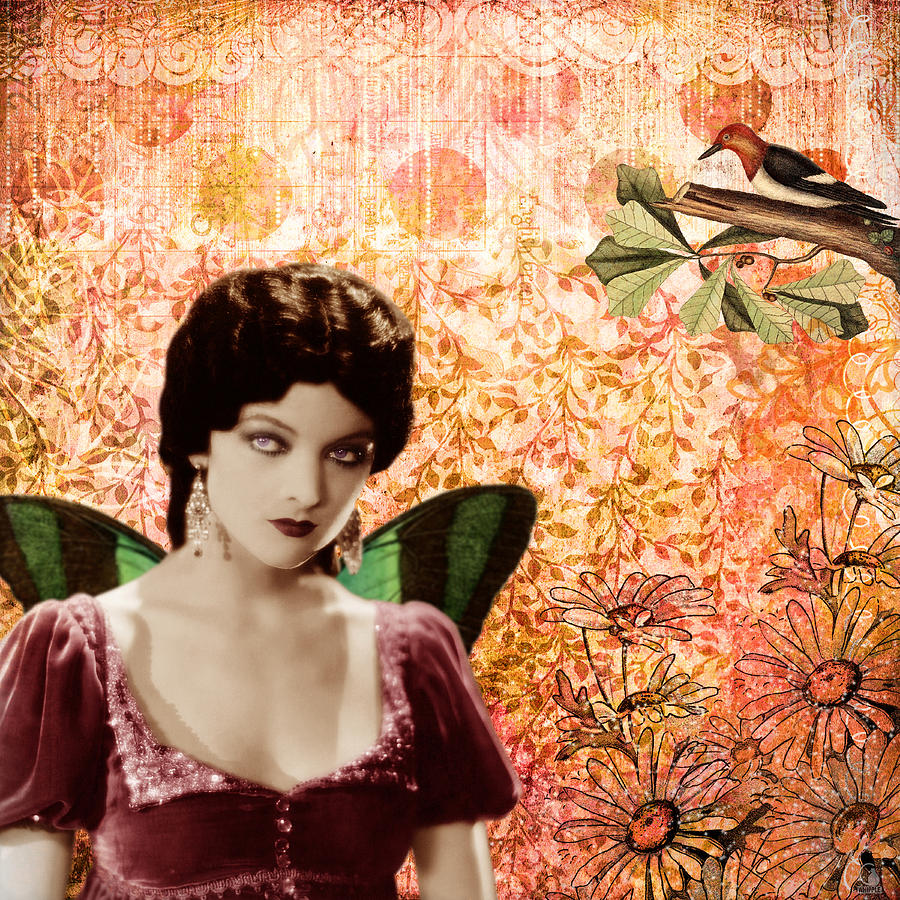 Myrna Loy Digital Art - Myrna Loy And The Bird by Cat Whipple Myrna Loy Digital Art - Myrna Loy And The Bird by Cat Whipple