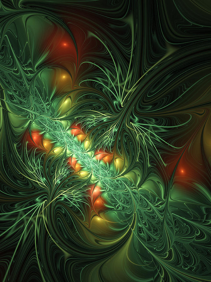 Mysterious Jungle Fractal Digital Art by Gabiw Art