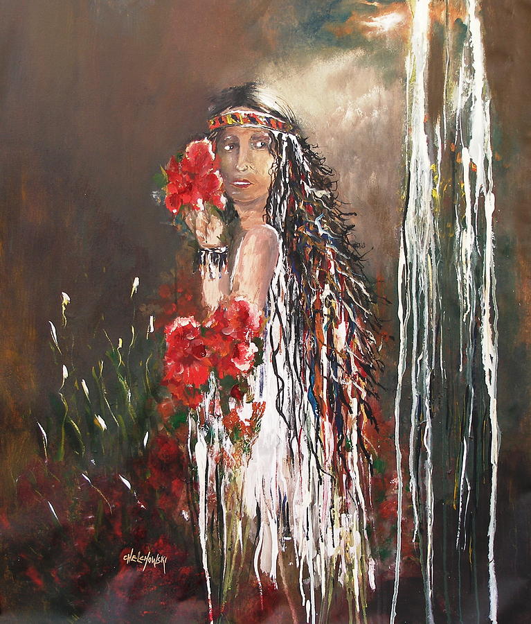Mysterious Native Painting by Miroslaw  Chelchowski