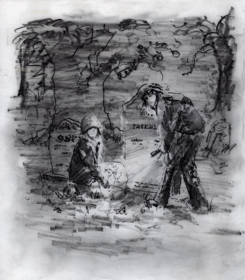 Tree Drawing - Mystery at Memorial Gardens by William Russell Nowicki