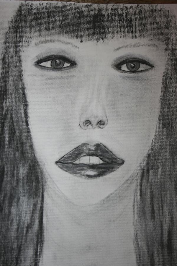 Mystery Girl Drawing by Paula Brown