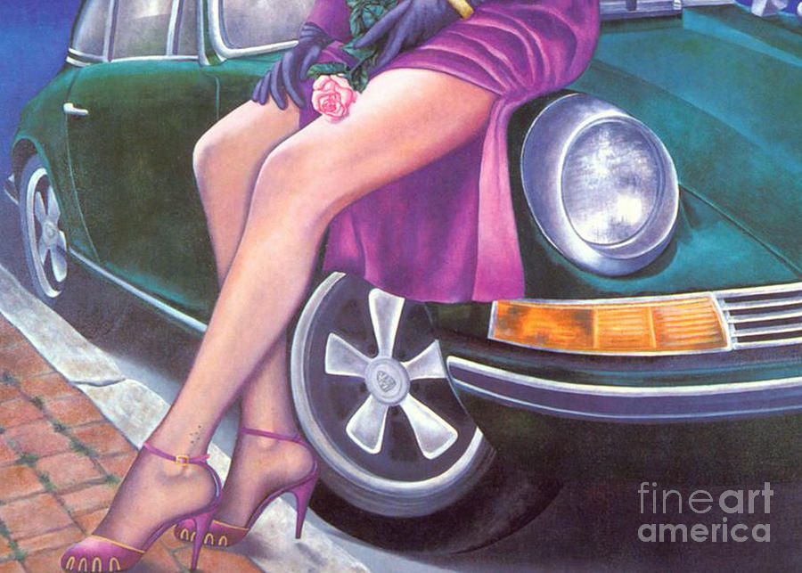Mystery on Peters Porsche Painting by Mary Ann Leitch