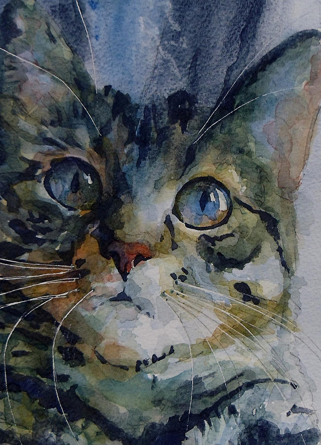 Tabby Painting - Mystery Tabby by Paul Lovering