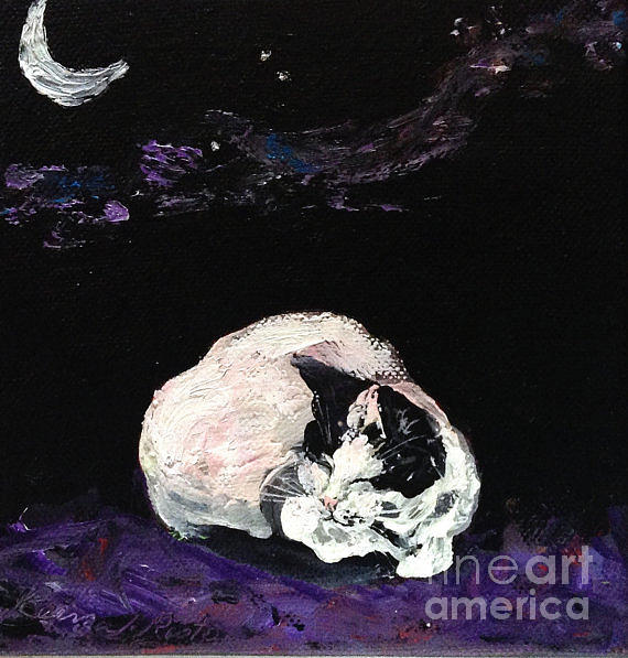 Mystic cat nap  Painting by Reina Resto