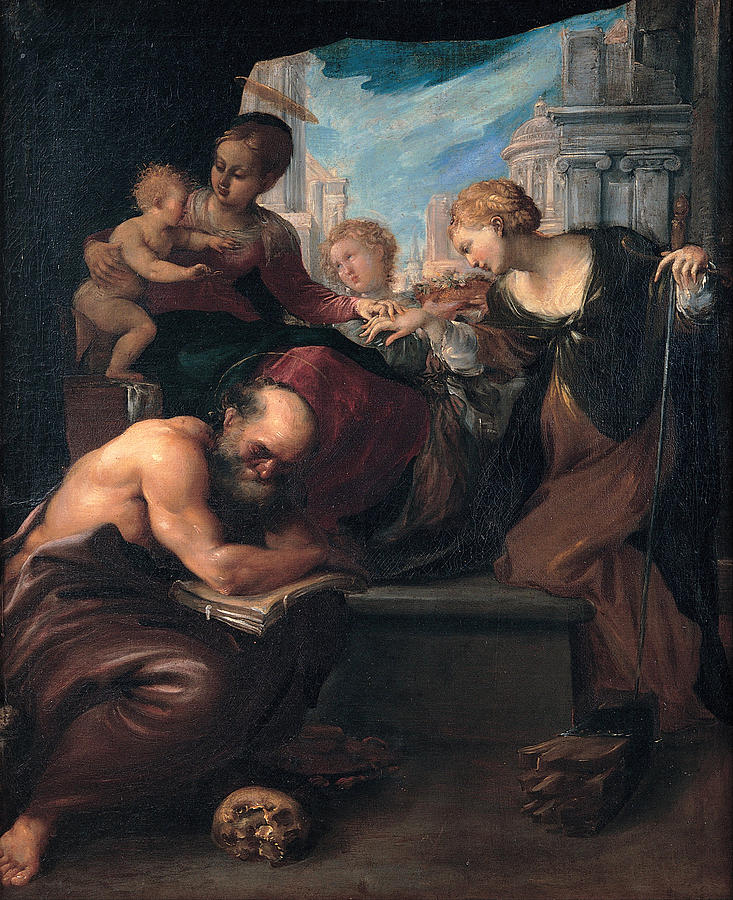 Mystic Marriage of Saint Catherine  Painting by Pietro Faccini