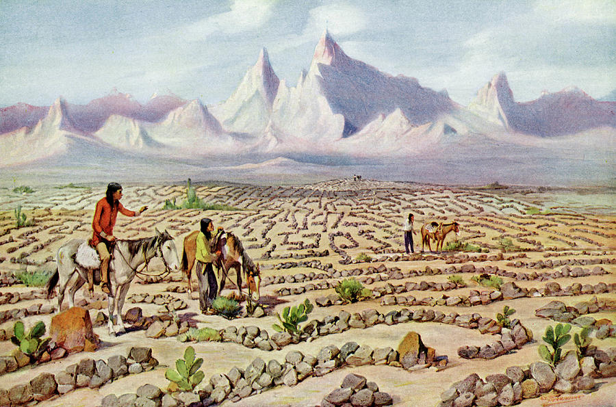 Desert Drawing - Mystic Maze Of The Native  American by Mary Evans Picture Library