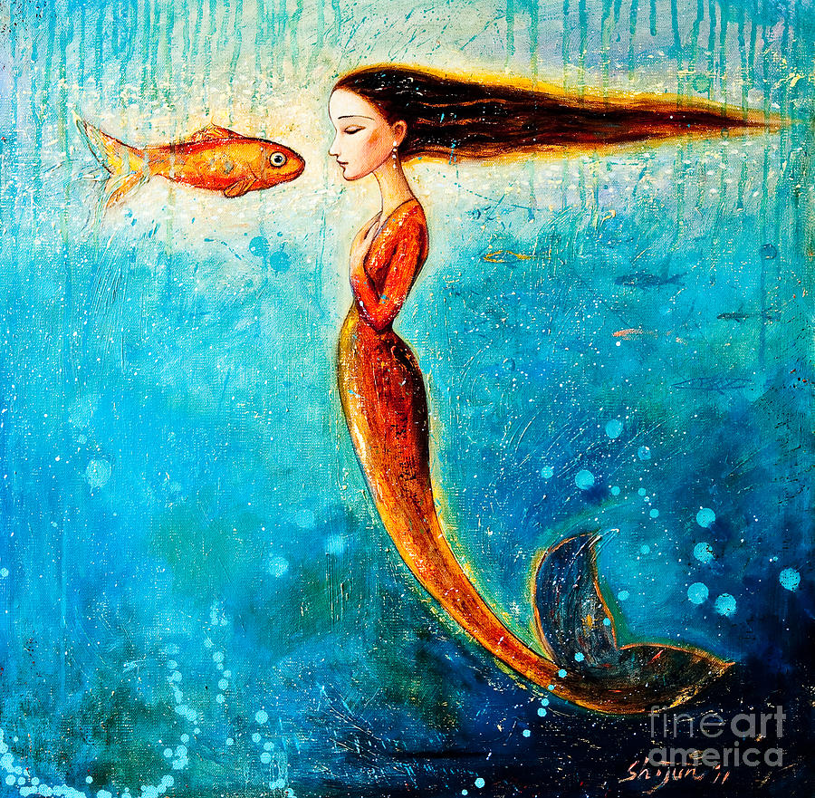 Mystic Mermaid II Painting By Shijun Munns