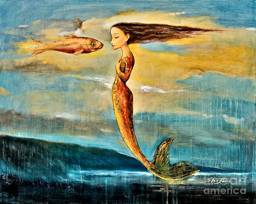 Mystic Mermaid III Painting by Shijun Munns