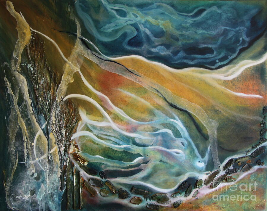 Mystic River - Abstract Painting Painting by Christiane Schulze Art And Photography