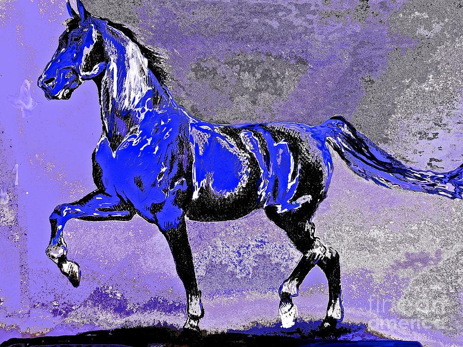 Mysterious Stallion Abstract Painting by Saundra Myles