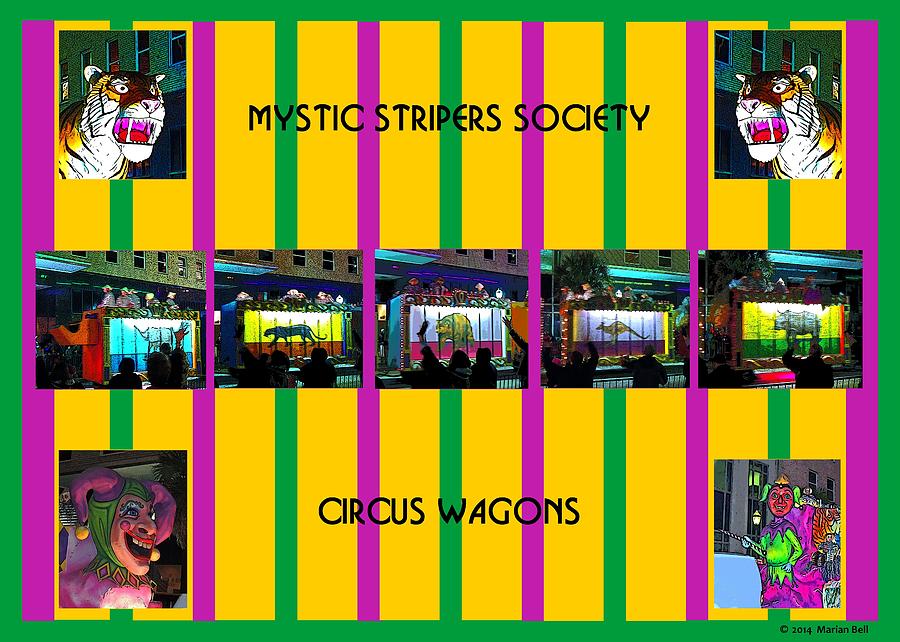 Abstract Photograph - Mystic Stripers Society Circus Wagons by Marian Bell