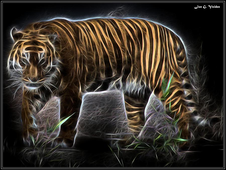 Mystic Tiger Painting by Jon Volden