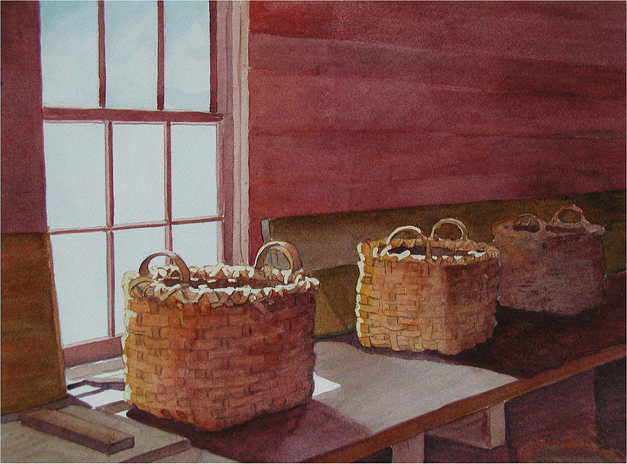 Mystical Baskets Painting by Judy Mercer